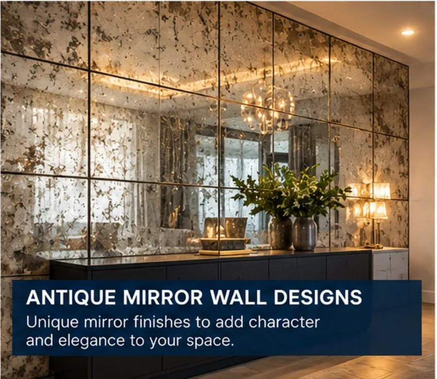 Antique Mirror Wall Designs (Feature Walls, Residential & Hospitality)