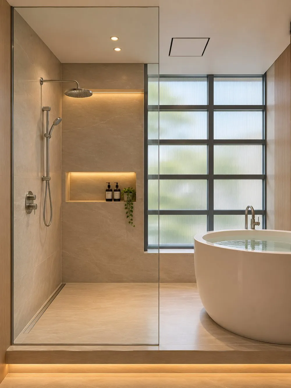 West Cordova - Vancouver - Ensuite - Frameless Shower & Freestanding Tub