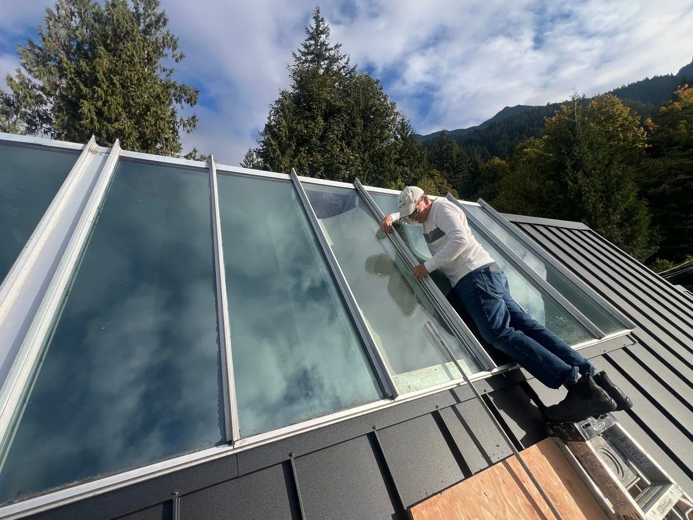 Lions Bay - Skylight Glass Panel - Installation