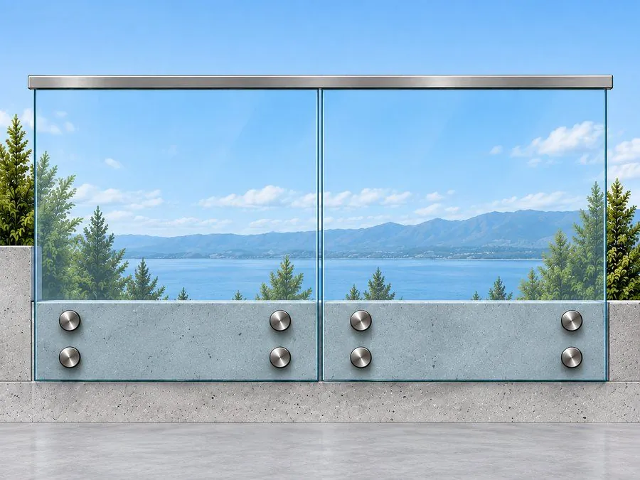 Standoff Glass Railing (Modern · Clean · Unobstructed Views) — installed glass railing